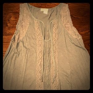 Anthropologie Meadow Rue Lace Tie Neck Top
